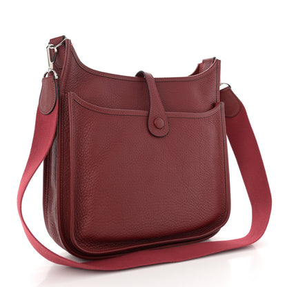 Hermes Taurillon Clemence Evelyne II PM Rouge Garance 3 of 12