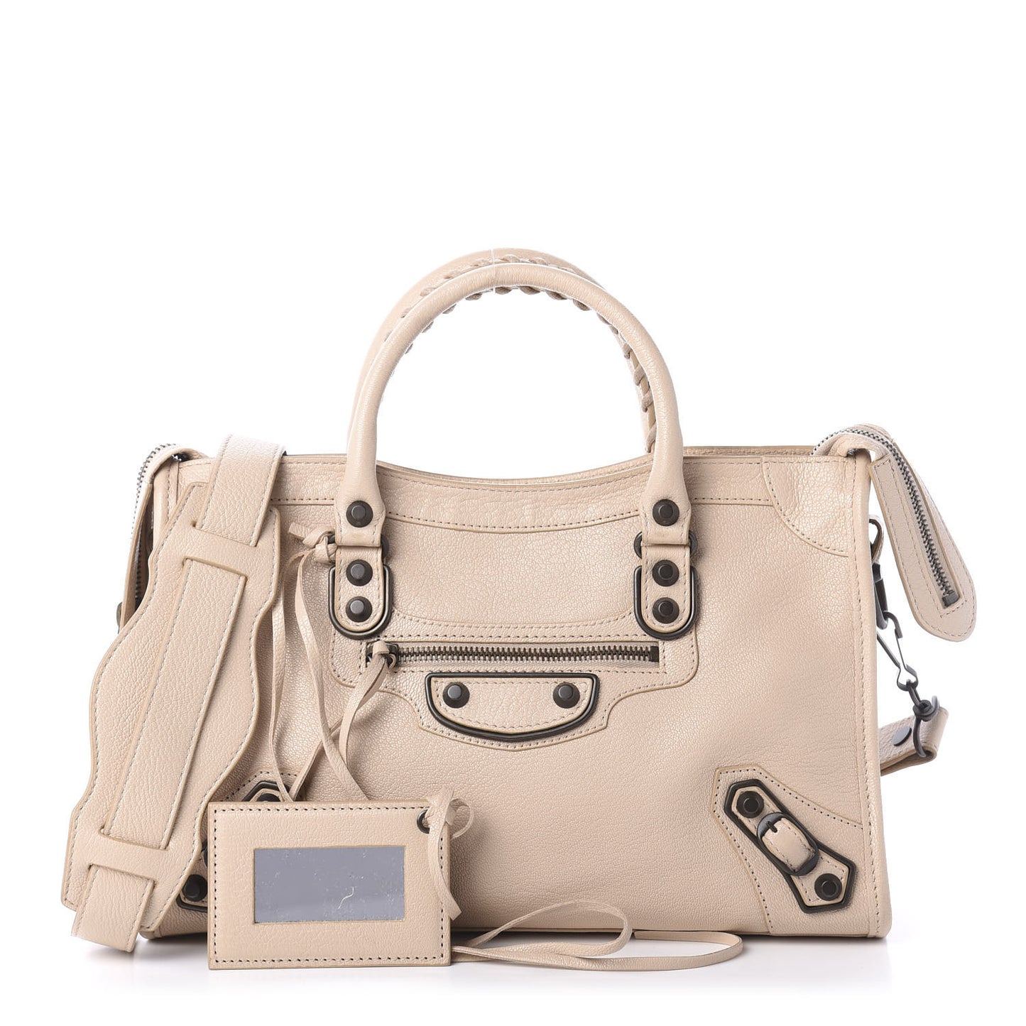 Chevre Classic Hardware Metallic Edge S City Beige Tapioca
