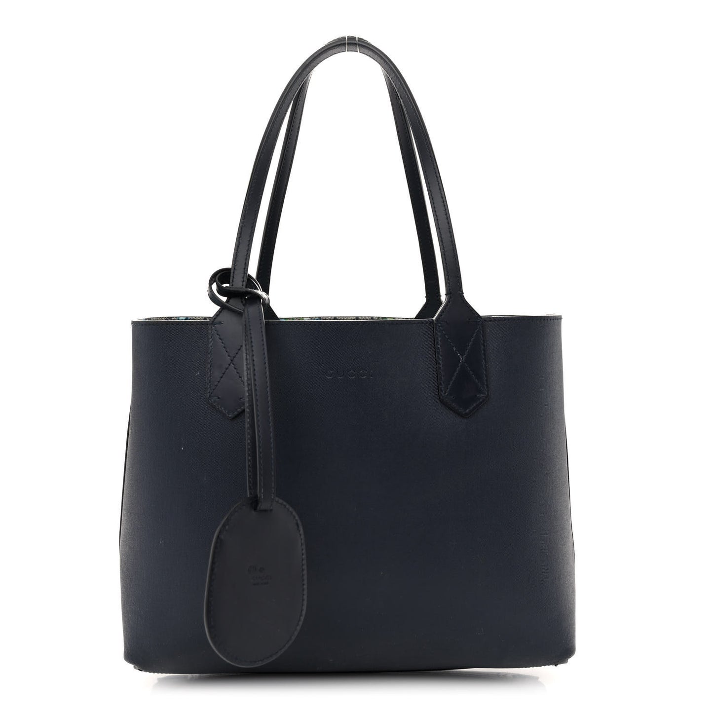 GG Supreme Monogram Blooms Small Reversible Tote Beige Blue Navy