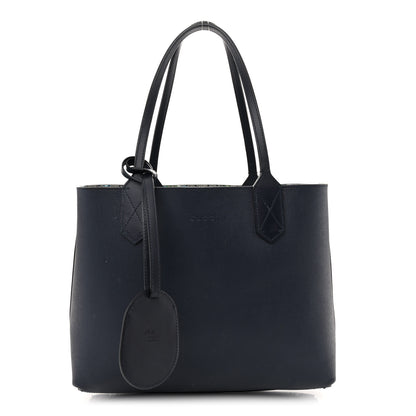 Gucci GG Supreme Monogram Blooms Small Reversible Tote Beige Blue Navy 3 of 15