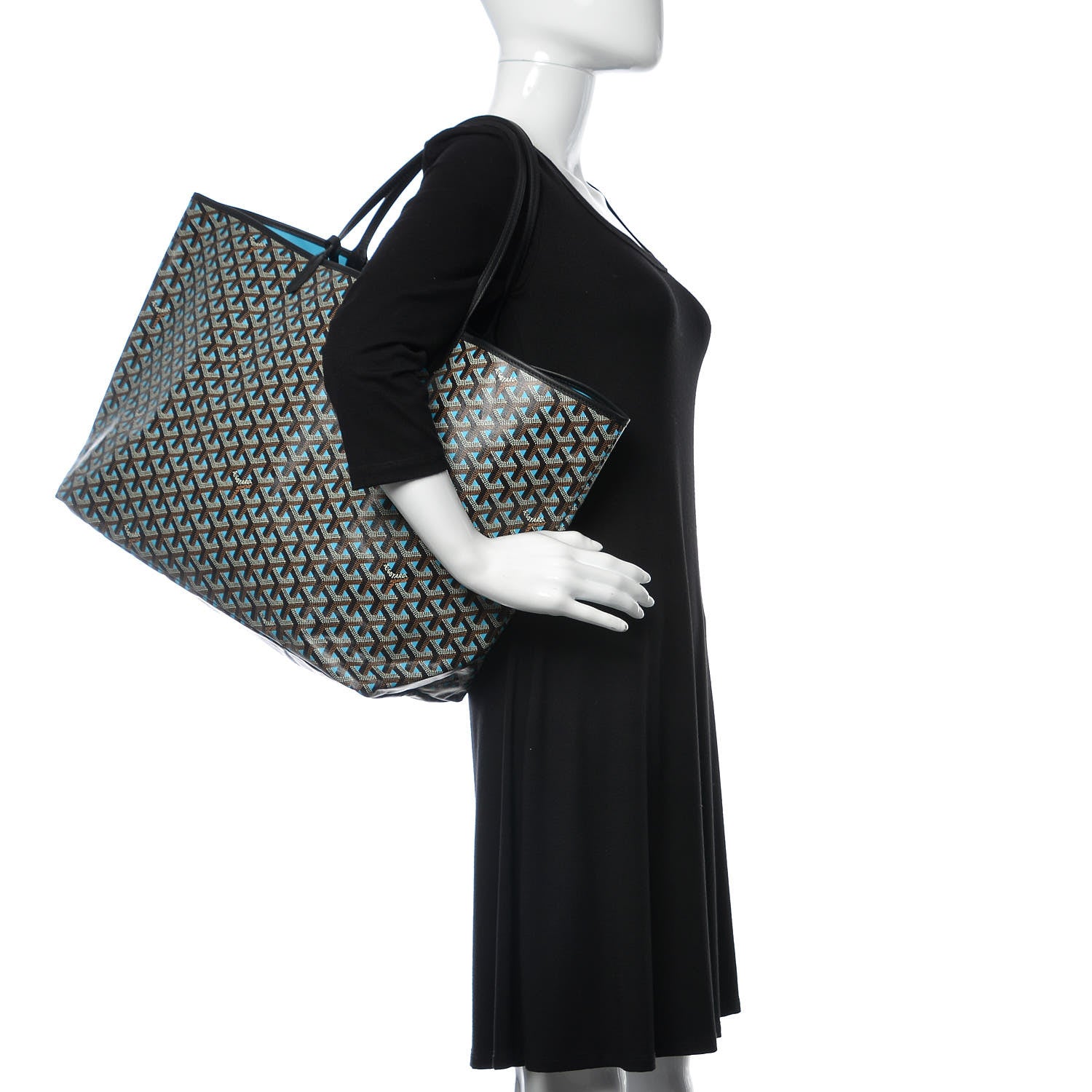 Goyard Goyardine Saint Louis Claire Voie GM Black Blue 2 of 11
