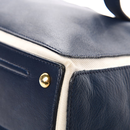 Saint Laurent Calfskin Canvas Large Muse Two Navy 17 of 22