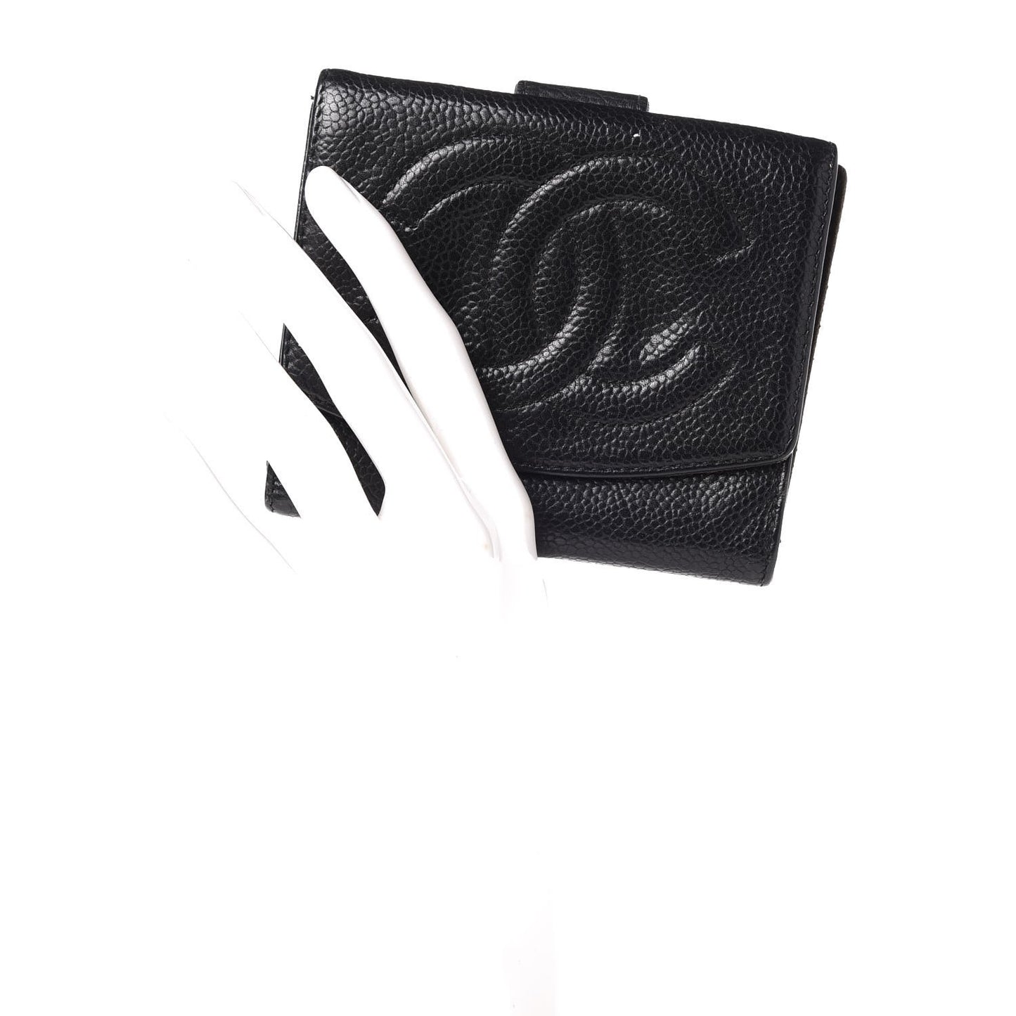 Caviar Timeless CC Compact French Wallet Black