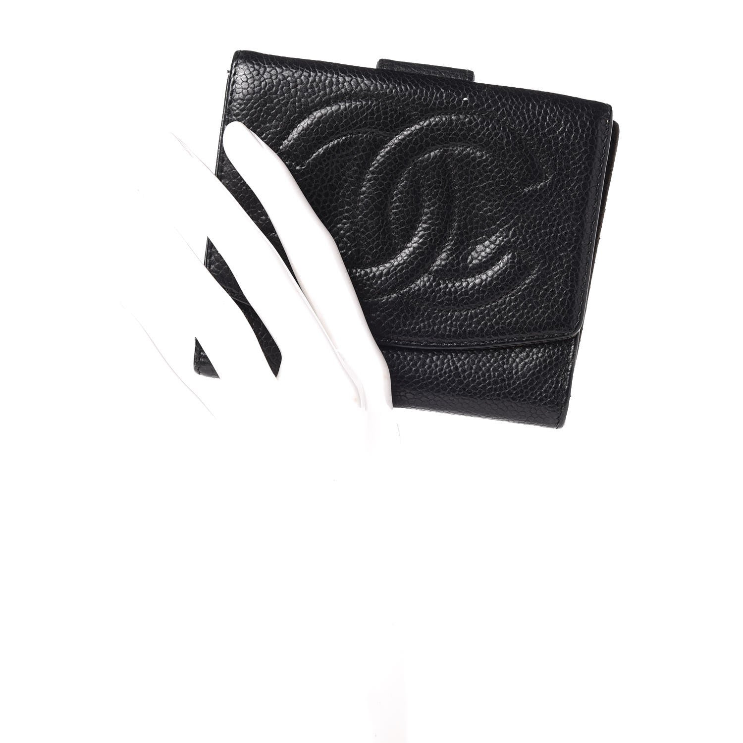 Chanel Caviar Timeless CC Compact French Wallet Black 2 of 10