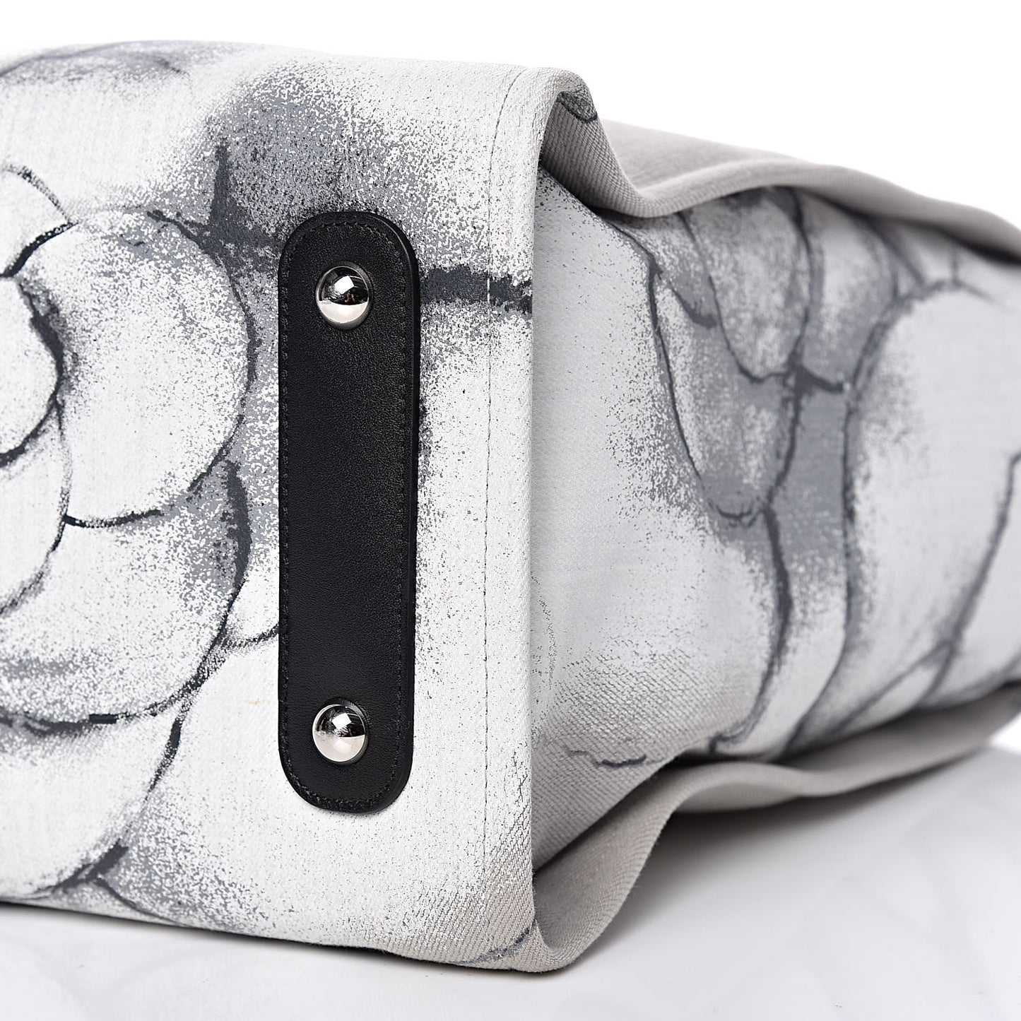 Canvas Medium Camellia Shopping Tote Grey Black