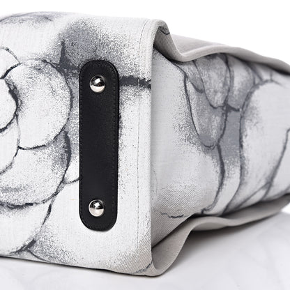 Chanel Canvas Medium Camellia Shopping Tote Grey Black 9 of 12