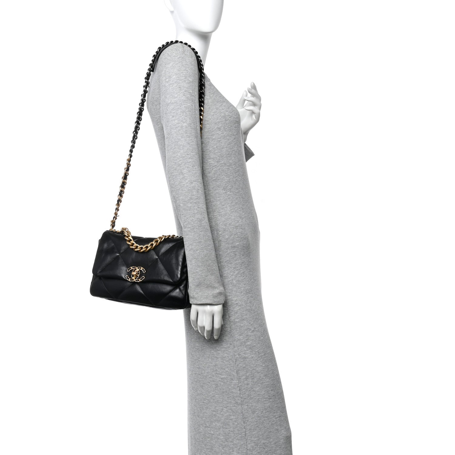Chanel Lambskin Quilted Medium Chanel 19 Flap Black 2 of 10