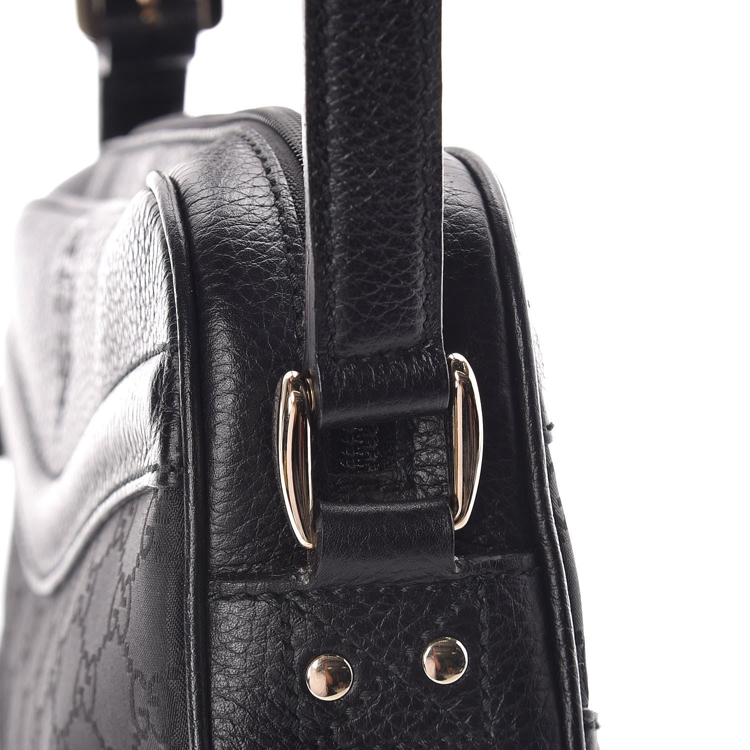 Gucci Monogram Crest Shoulder Bag Black 12 of 12