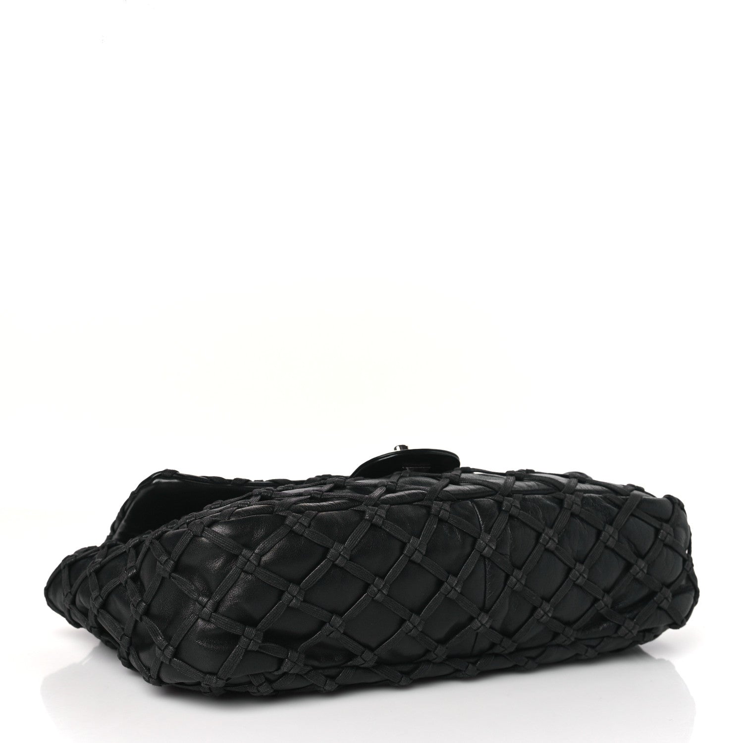 Chanel Lambskin Jumbo Canebiers Net Flap Black 4 of 11