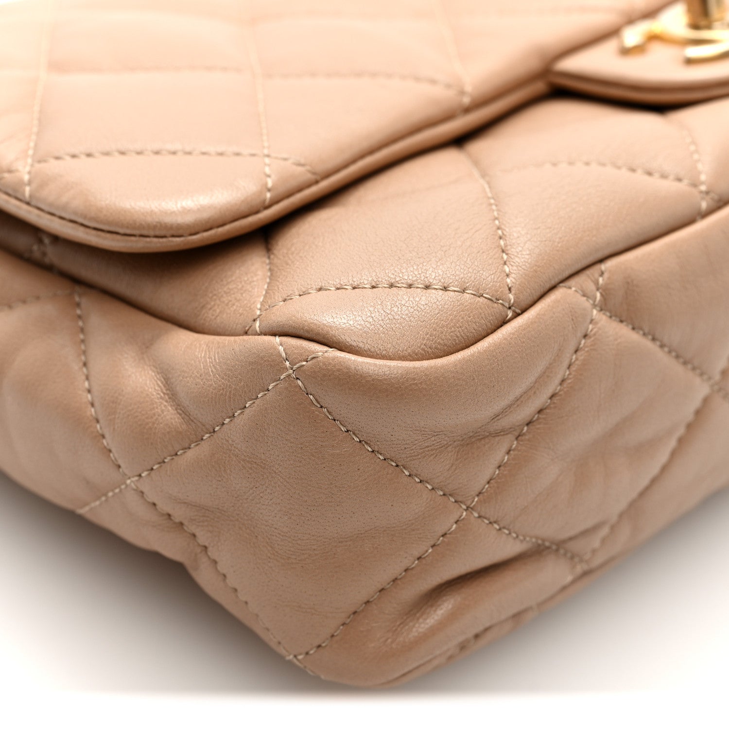 Chanel Lambskin Quilted Large CC Funky Town Flap Beige 9 of 10