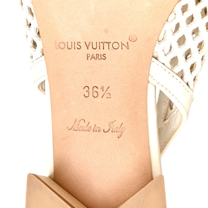 Louis Vuitton Calfskin Perforated Shake Slingback Pumps 36.5 Creme Beige 8 of 10