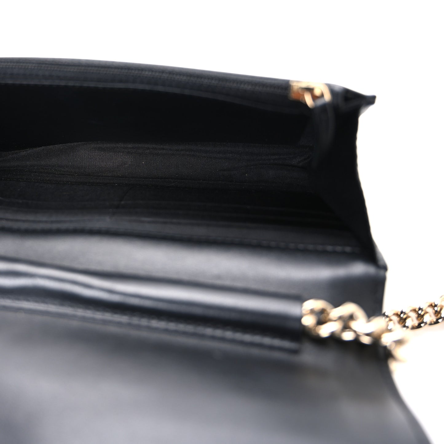 Caviar Quilted Boy Wallet On Chain WOC Black