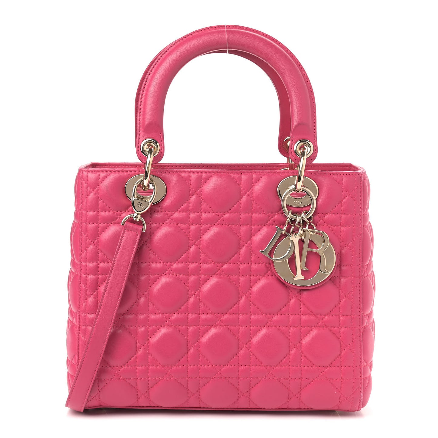 Lambskin Cannage Medium Lady Dior Pink