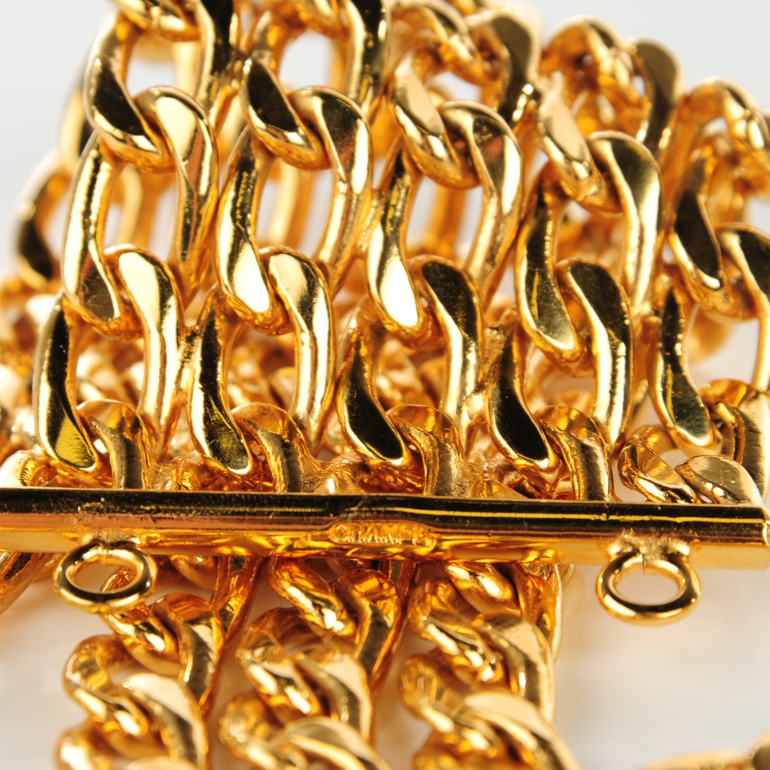 Chanel Multi Strand Chain Choker Necklace Gold 4 of 5