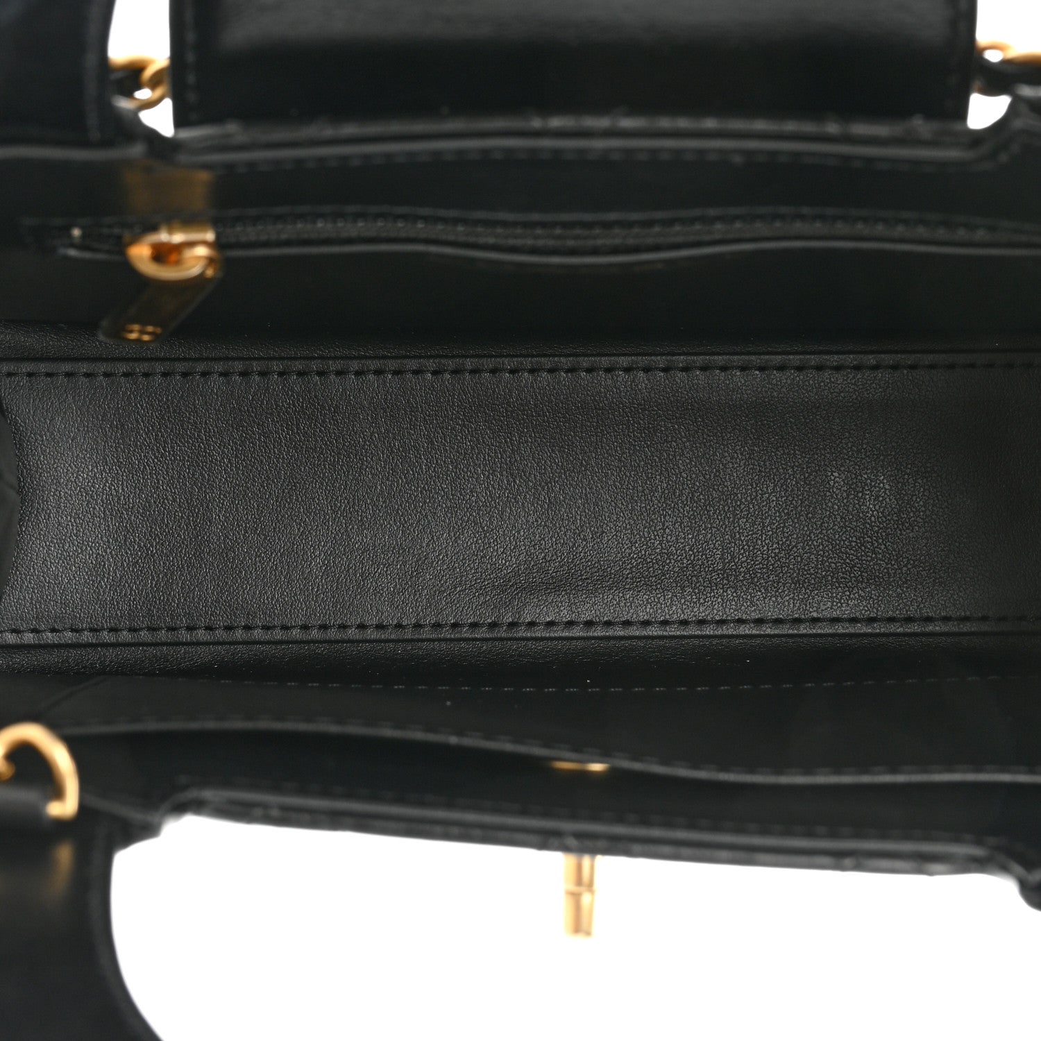 Chanel Shiny Aged Calfskin Quilted Nano Kelly Shopper Black 5 of 9