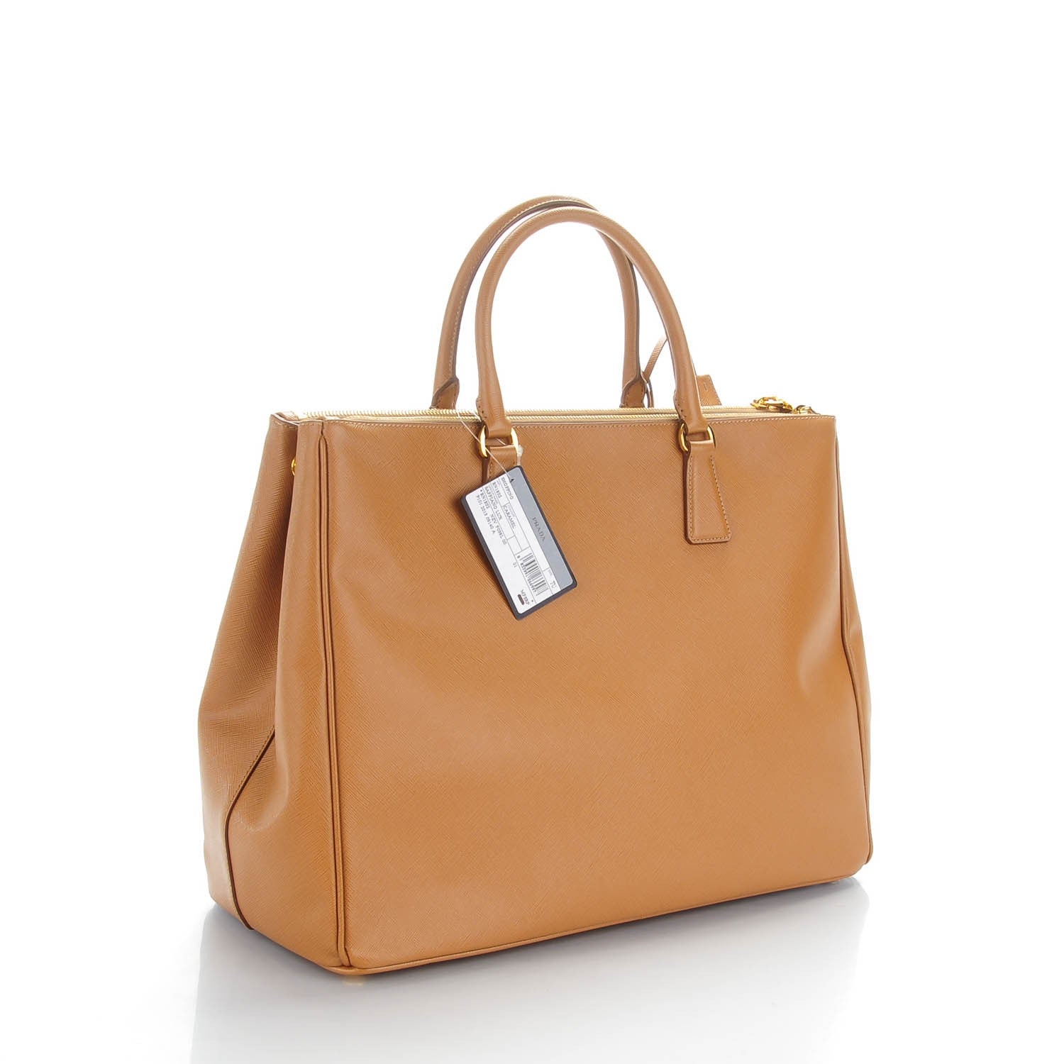 Prada Saffiano Lux Extra Large Galleria Double Zip Tote Caramel 3 of 9