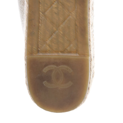 Chanel Toile Sequin CC Espadrilles 42 Beige Black 8 of 12