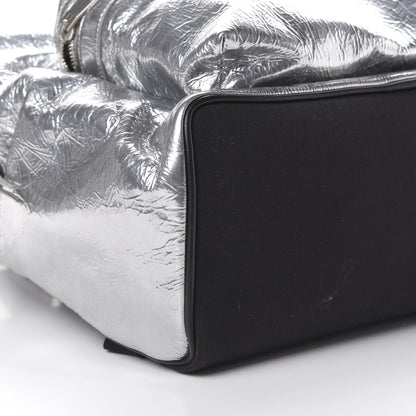 Saint Laurent Textured Patent City Backpack Argent 8 of 9