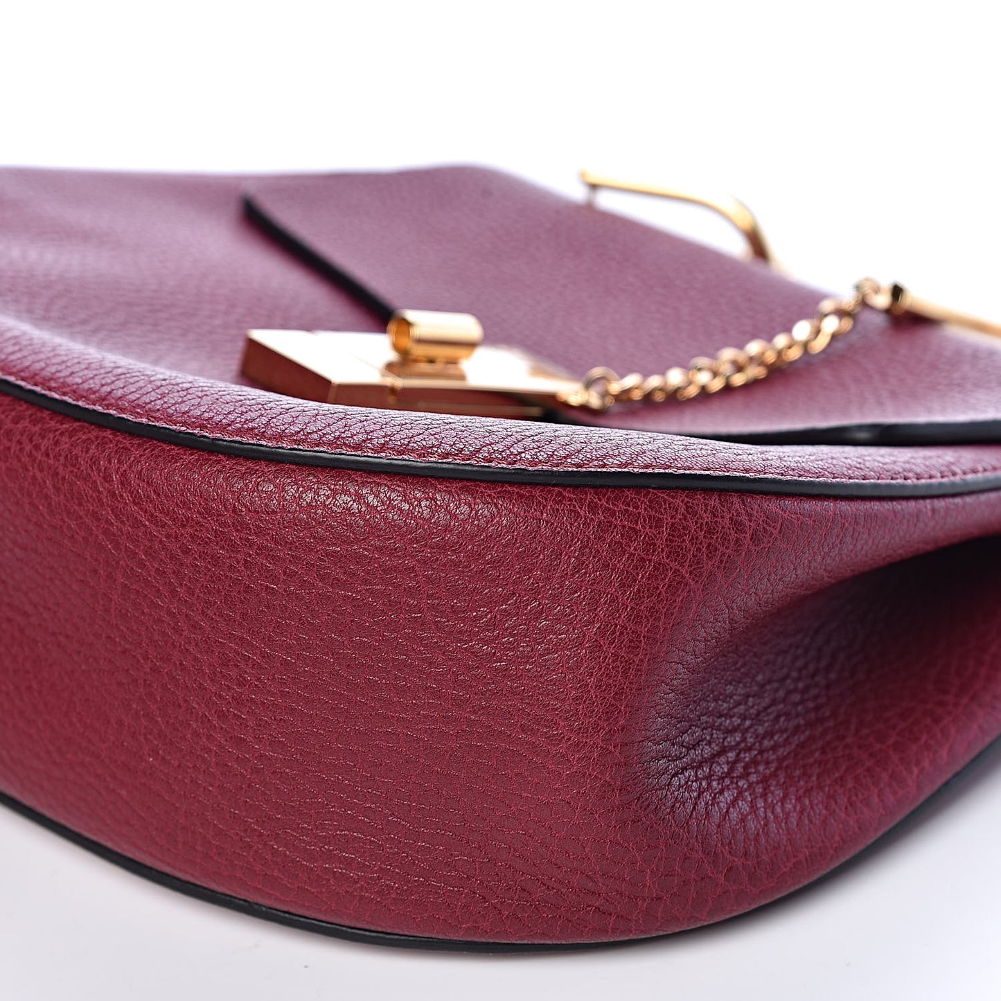 Grained Lambskin Drew Shoulder Bag Wine Purple