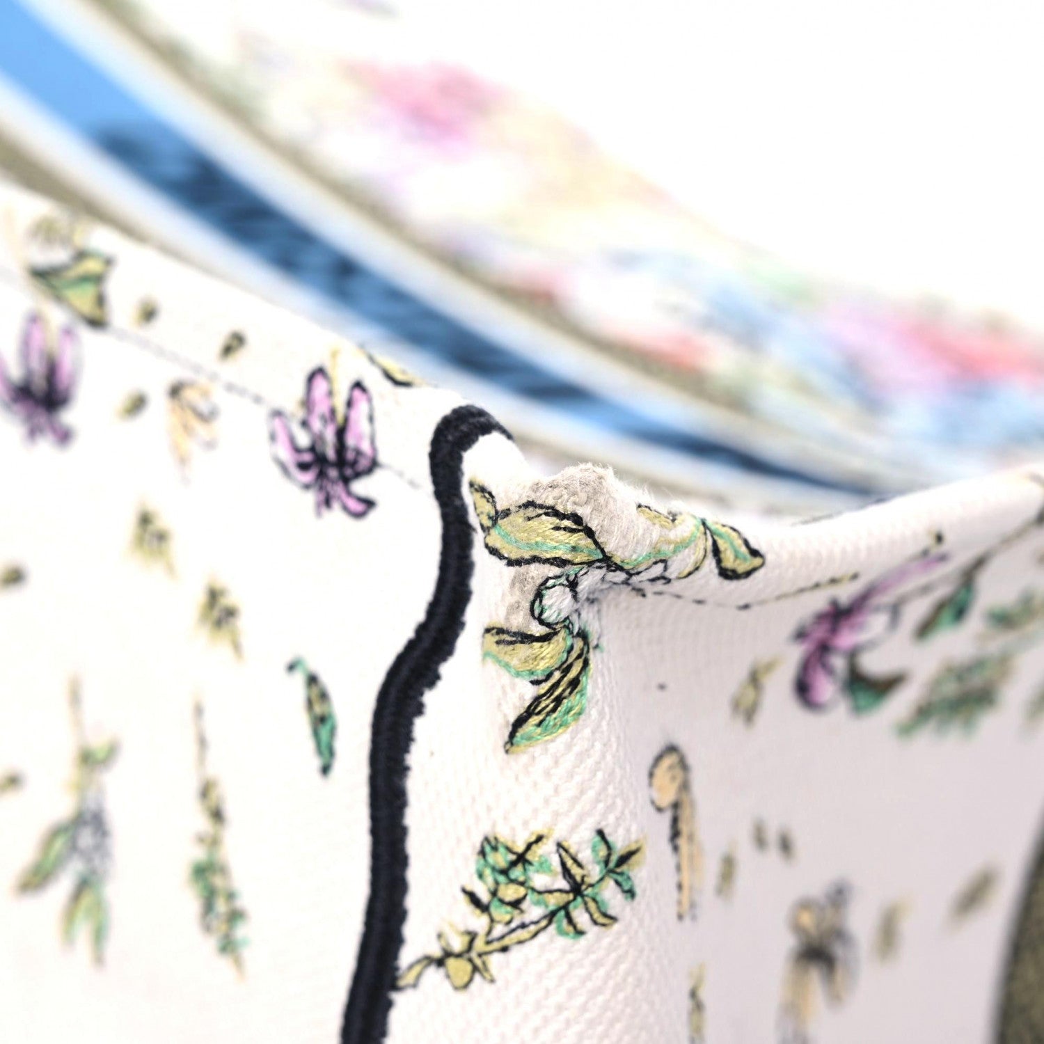 Christian Dior Canvas Embroidered Large D-Constellation Book Tote Latte Multicolor 9 of 16