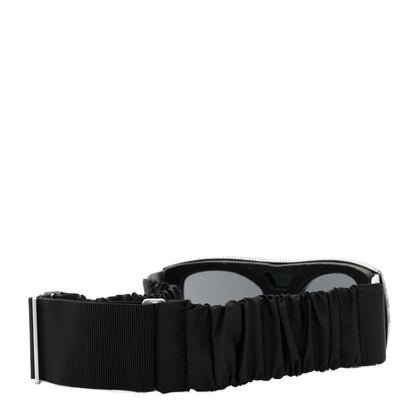 Chanel Crystal Acetate Technical Satin Shield Sunglasses Black 4 of 5