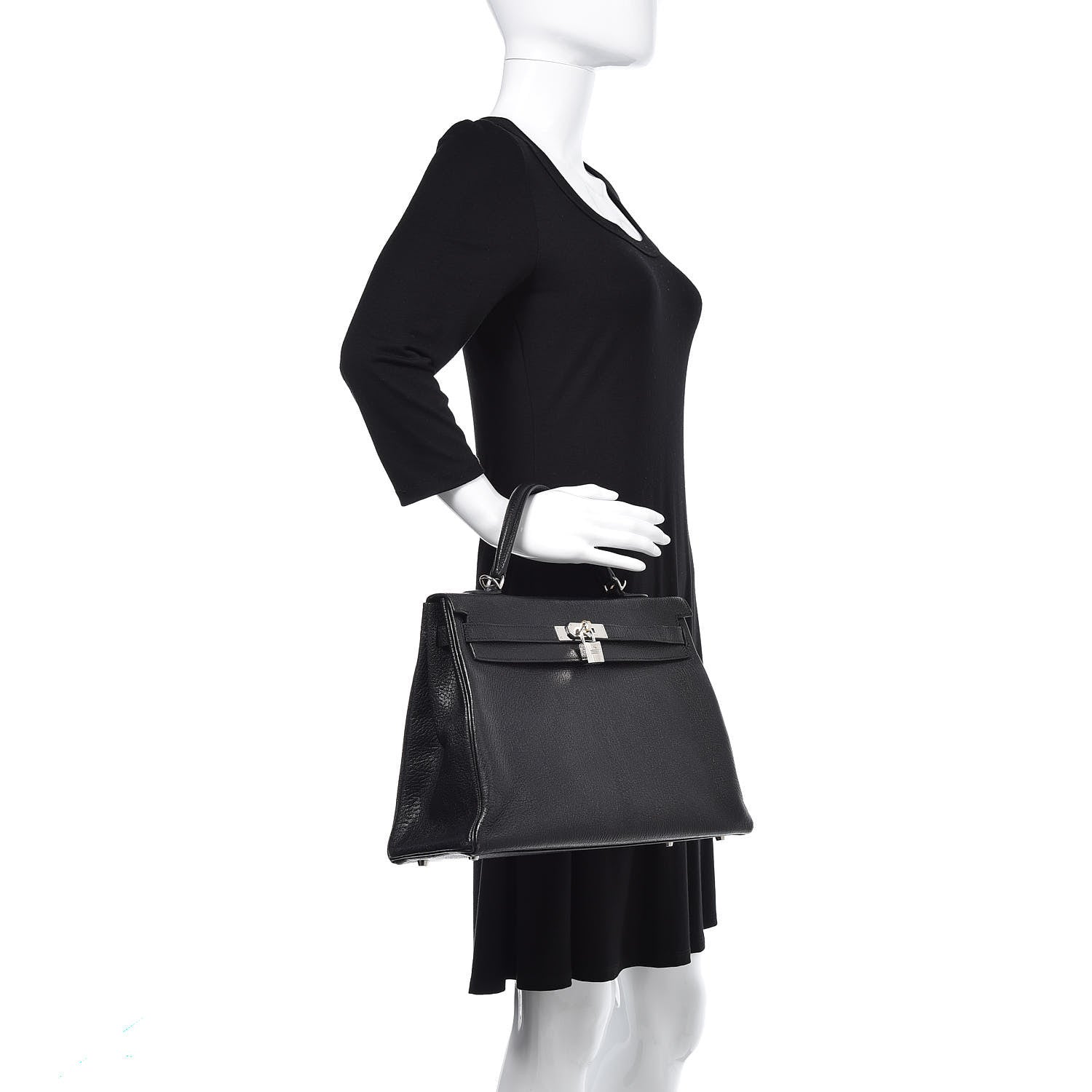Hermes Chevre De Coromandel Kelly Retourne 35 Black 3 of 35