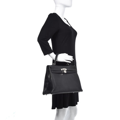 Hermes Chevre De Coromandel Kelly Retourne 35 Black 3 of 35