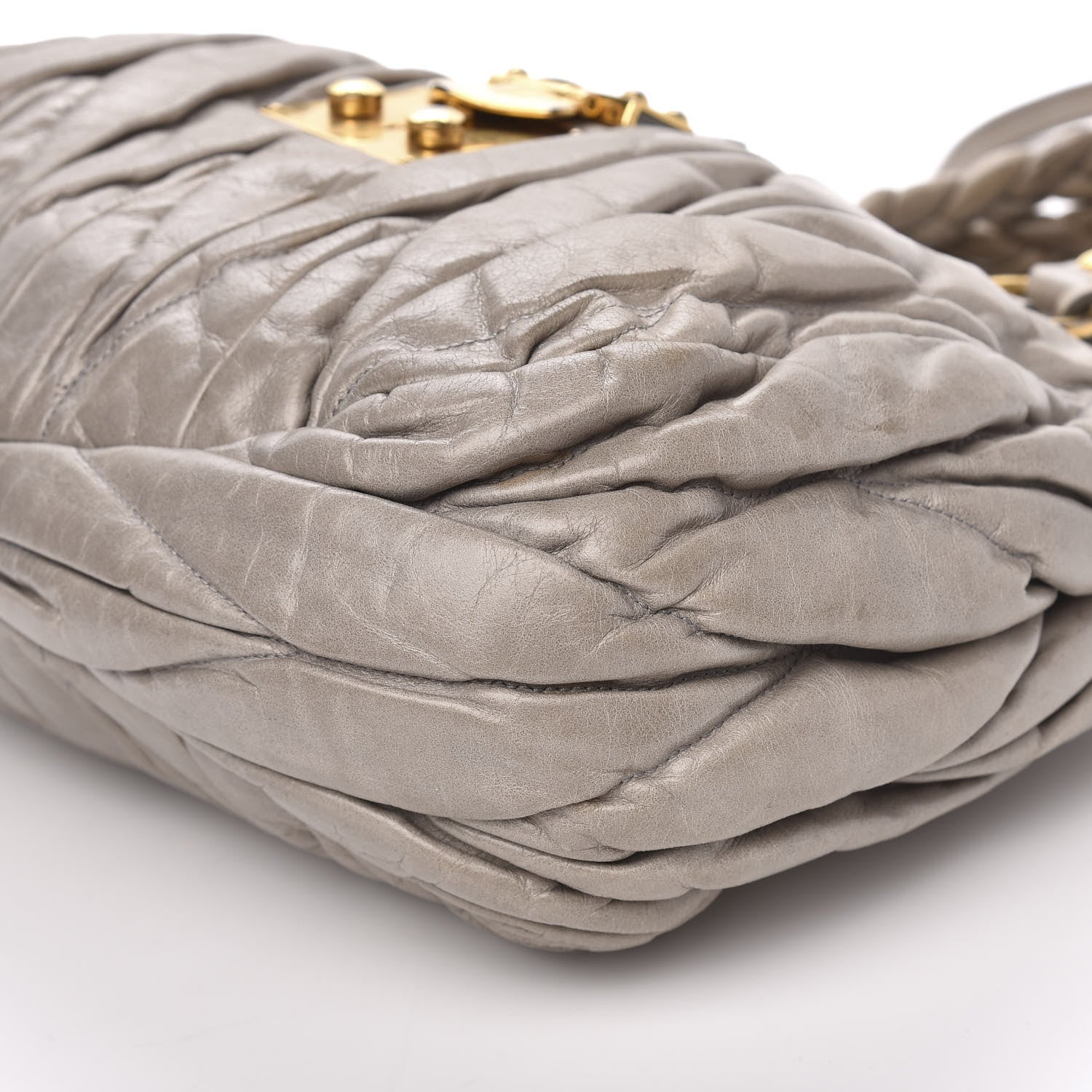Miu Miu Nappa Matelasse Top Handle Satchel Fumo 13 of 14