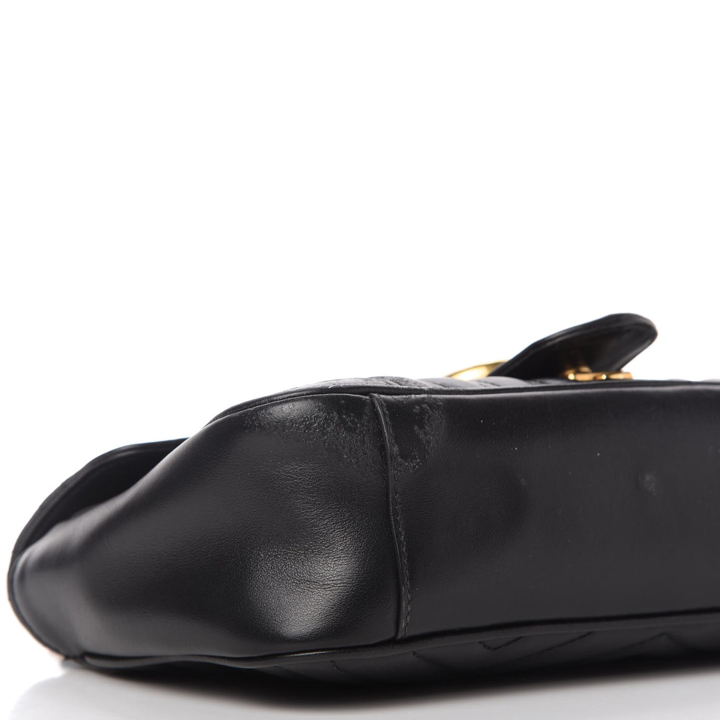 Calfskin Matelasse Small GG Marmont Shoulder Bag Black