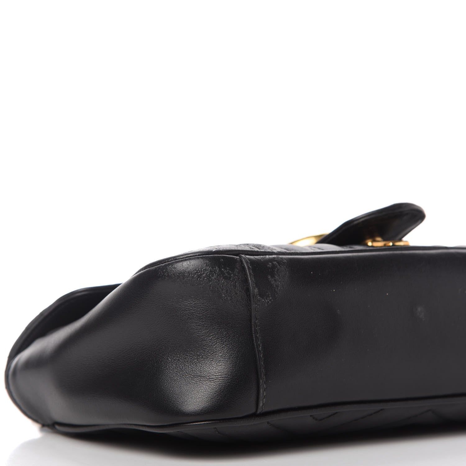 Gucci Calfskin Matelasse Small GG Marmont Shoulder Bag Black 6 of 10