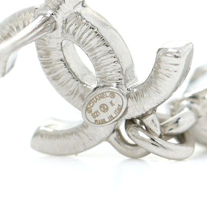 Chanel Crystal CC Teardrop Earrings Silver 4 of 5