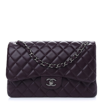 Chanel Lambskin Quilted Jumbo Double Flap Purple 1 of 9