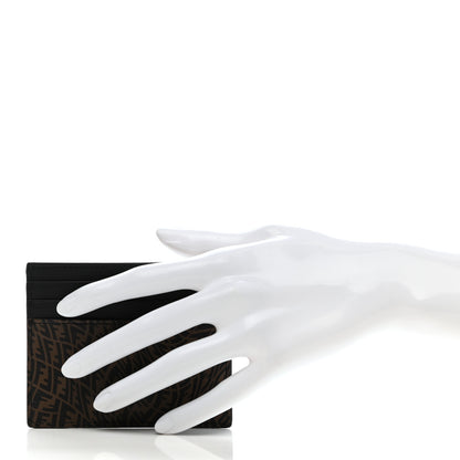 Fendi X SARAH COLEMAN Vitello Grace Light Micro FF Vertigo Embossed Card Holder Maya Black 2 of 7
