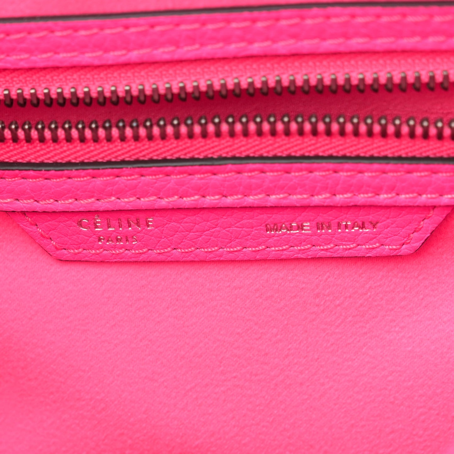 Drummed Calfskin Mini Luggage Fluo Pink