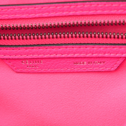 Celine Drummed Calfskin Mini Luggage Fluo Pink 6 of 15