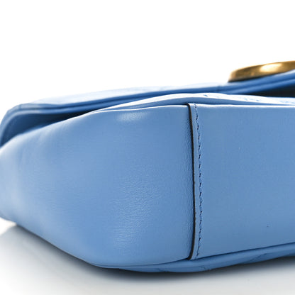 Gucci Calfskin Matelasse Mini GG Marmont Shoulder Bag Clear Sky Blue 9 of 10