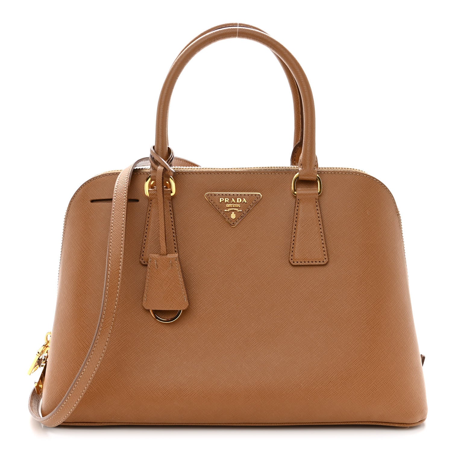 Prada Saffiano Lux Medium Promenade Tote Caramel 1 of 14