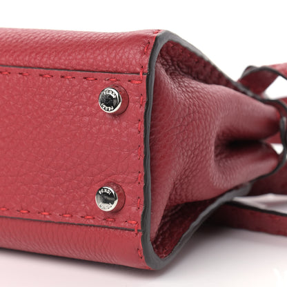 Fendi Cuoio Romano Selleria Bi-Color Mini Peekaboo Iconic Satchel Rosso Camelia 10 of 11
