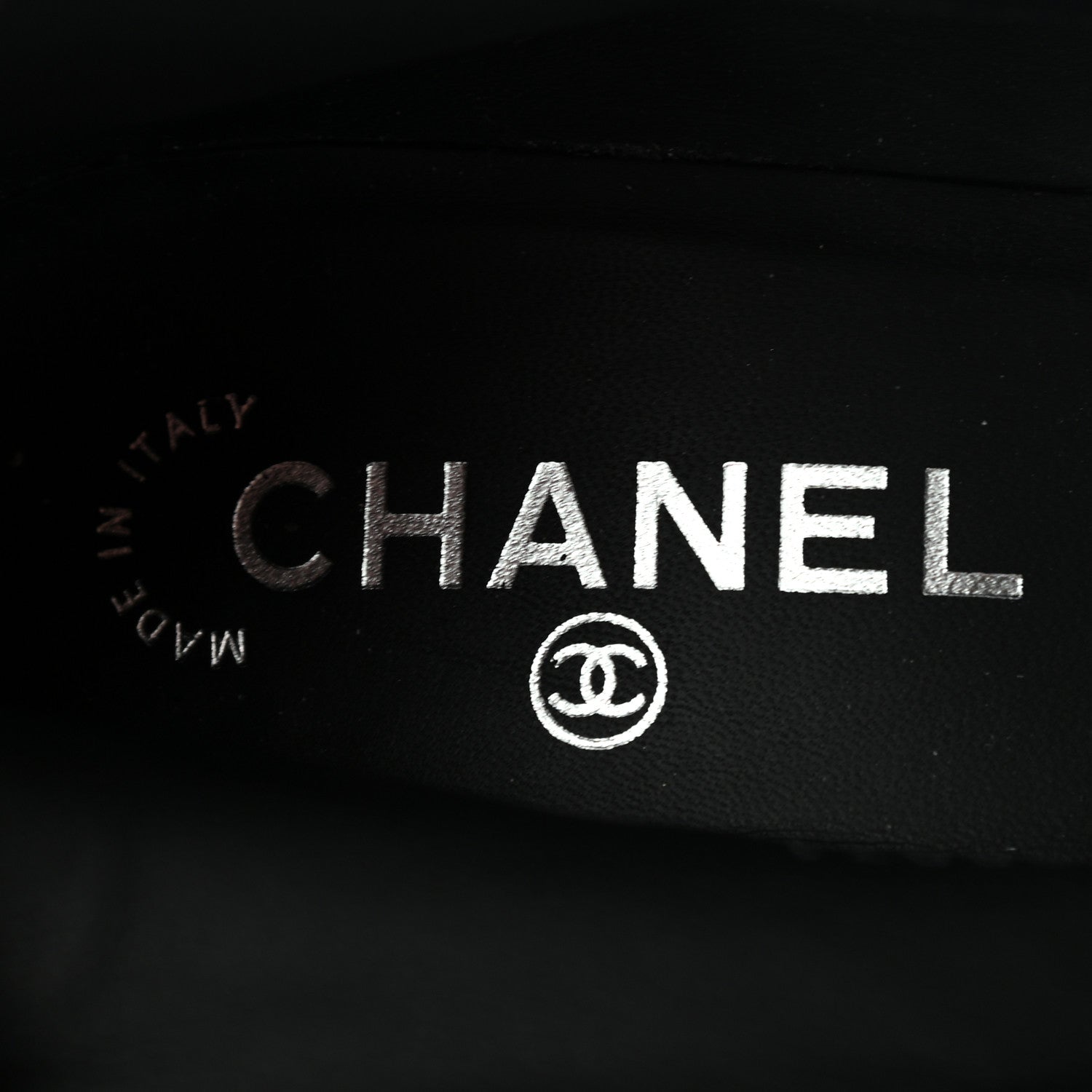 Chanel Metallic Lambskin Cap Toe Ankle Boots 37 Silver Black 7 of 8