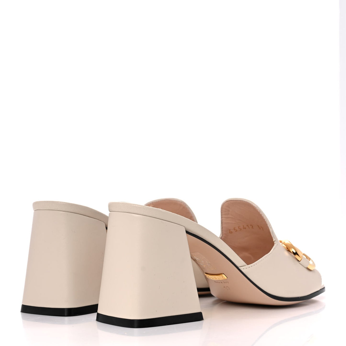 Nappa Horsebit 75mm Slide Sandals 37 Mystic White