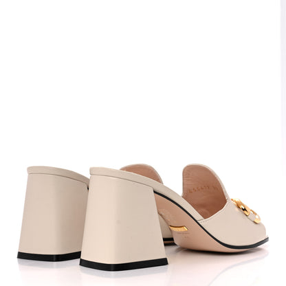 Gucci Nappa Horsebit 75mm Slide Sandals 37 Mystic White 4 of 10