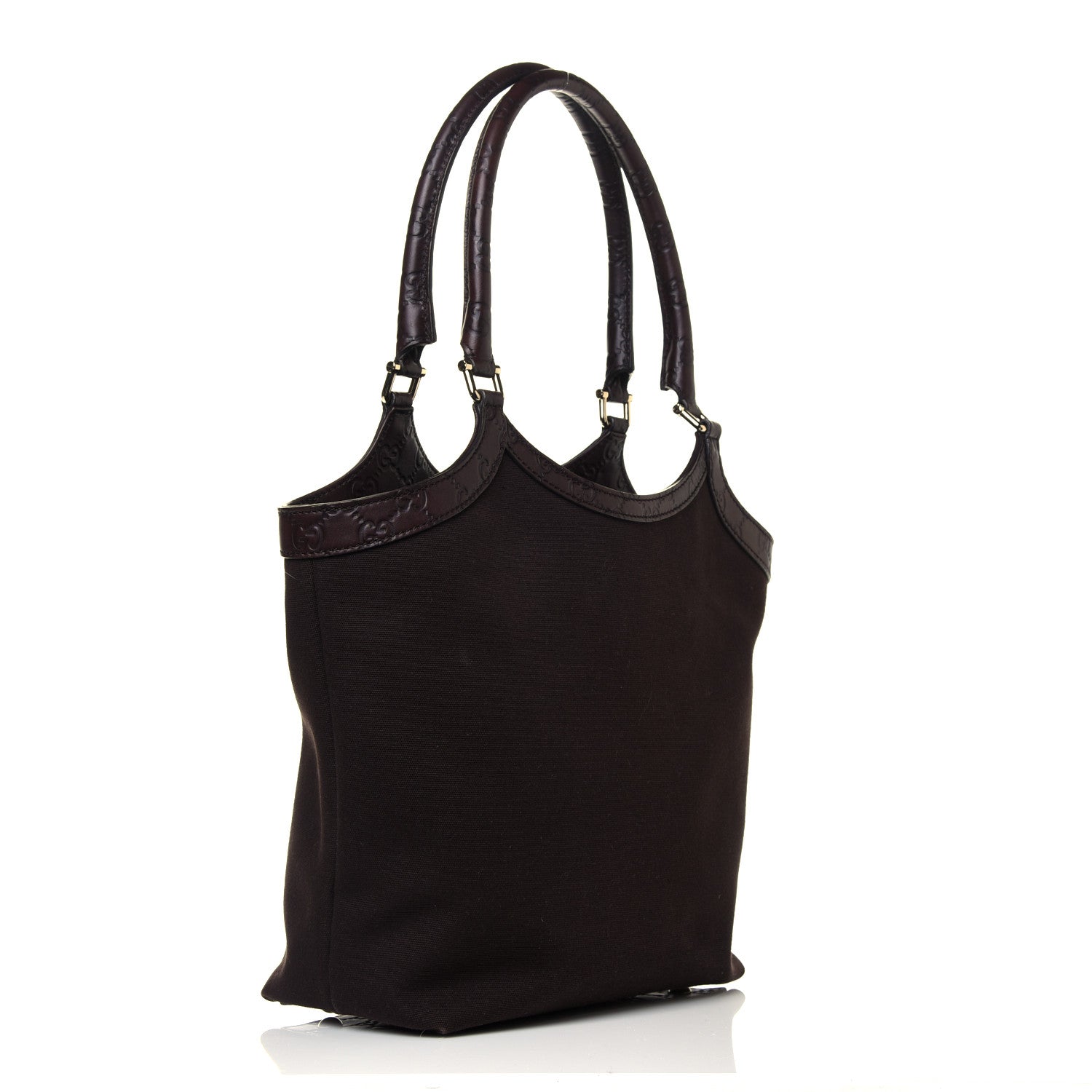 Gucci Guccissima Trim Canvas Hobo Dark Brown 4 of 13
