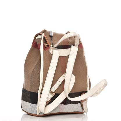 Burberry Canvas Mega Check Mini Backpack White 3 of 10