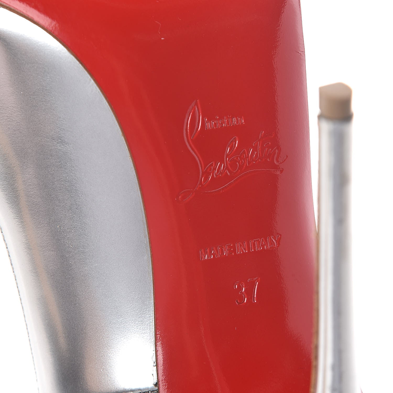 Christian Louboutin Metallic Calfskin So Kate 120 Pumps 37 Silver 6 of 8
