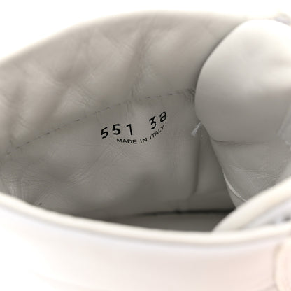 Prada Re-Nylon Gabardine Metal Triangle Logo Wheel Pouch Pocket High Top Sneakers 38 White 9 of 10