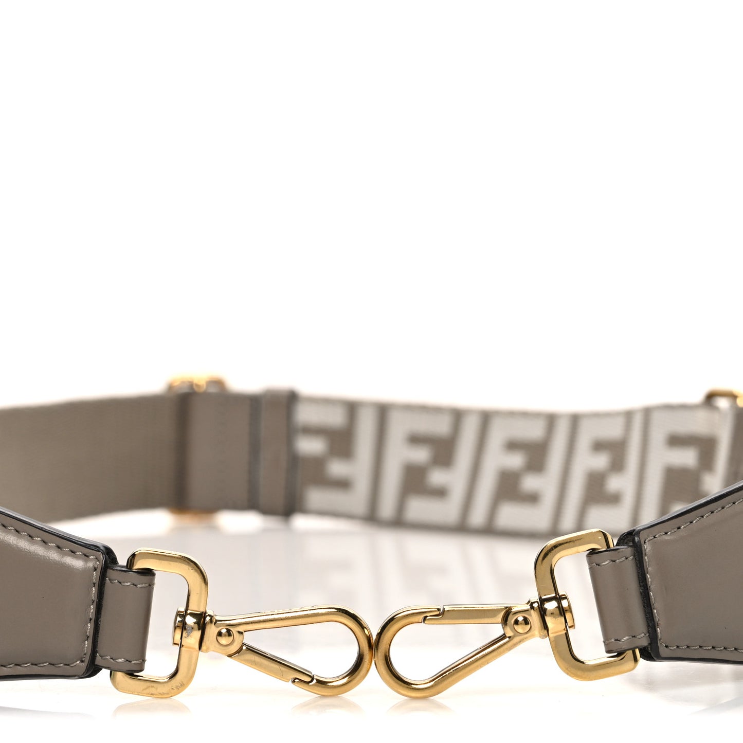 Jacquard Ribbon Vitello King FF Bi-Color Intreccio Adjustable Strap You Dove White Anthracite