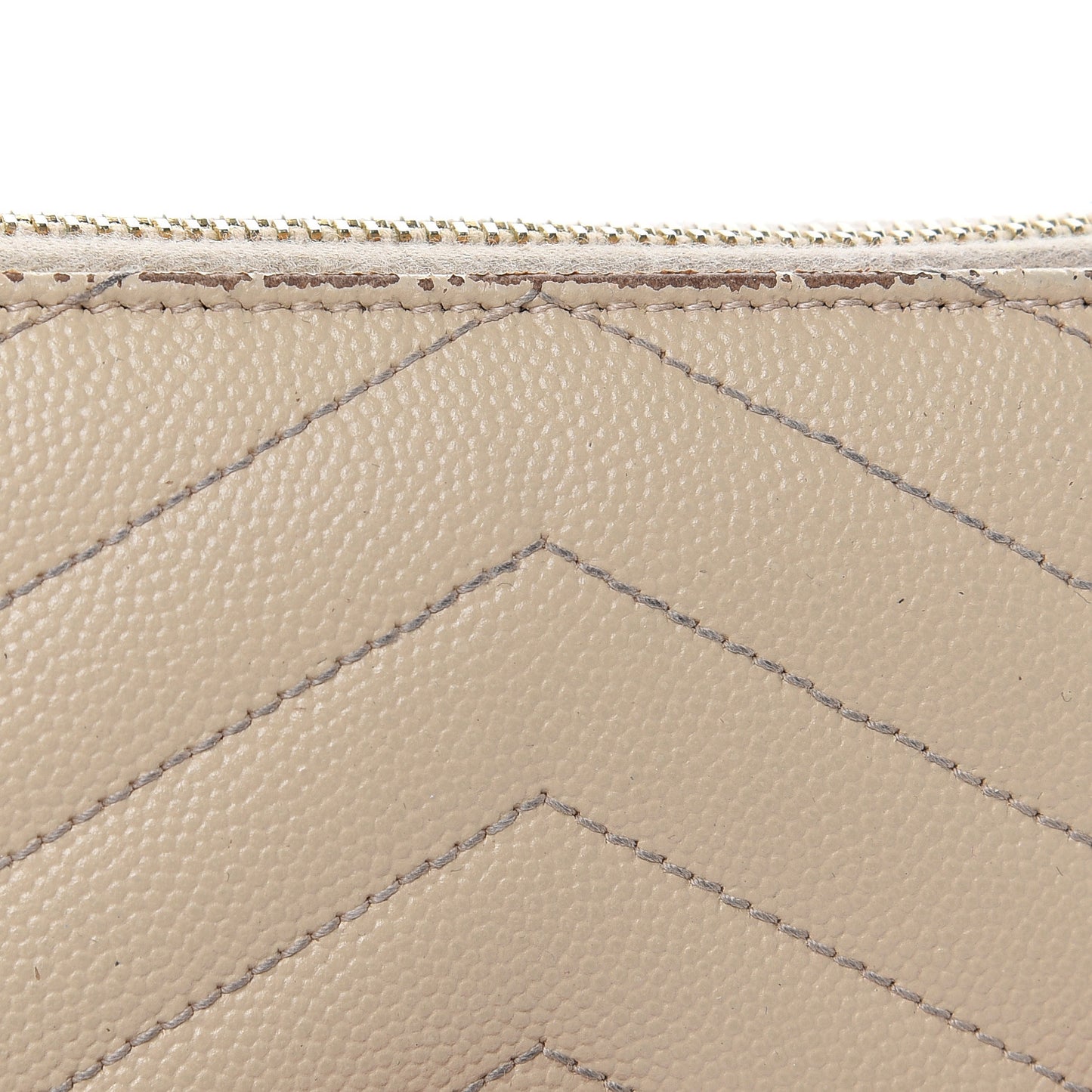 Grain De Poudre Matelasse Chevron Monogram Zip Around Wallet Nude Powder