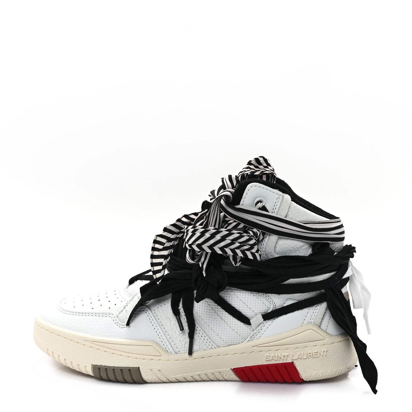 Calfskin Smith High Top Sneakers 40 White Black
