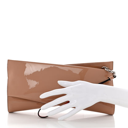 Christian Louboutin Patent Loubi Twist Zip Clutch Bag Nude 2 of 6