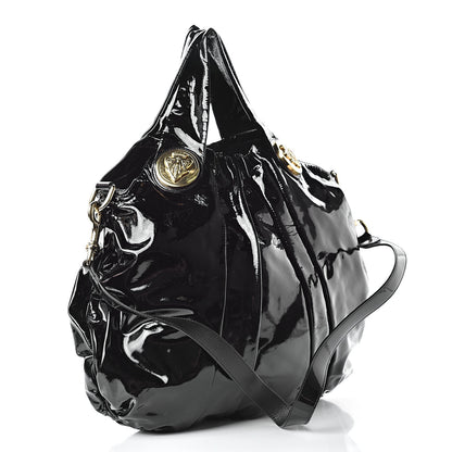 Gucci Patent Medium Hysteria Top Handle Bag Black 3 of 14